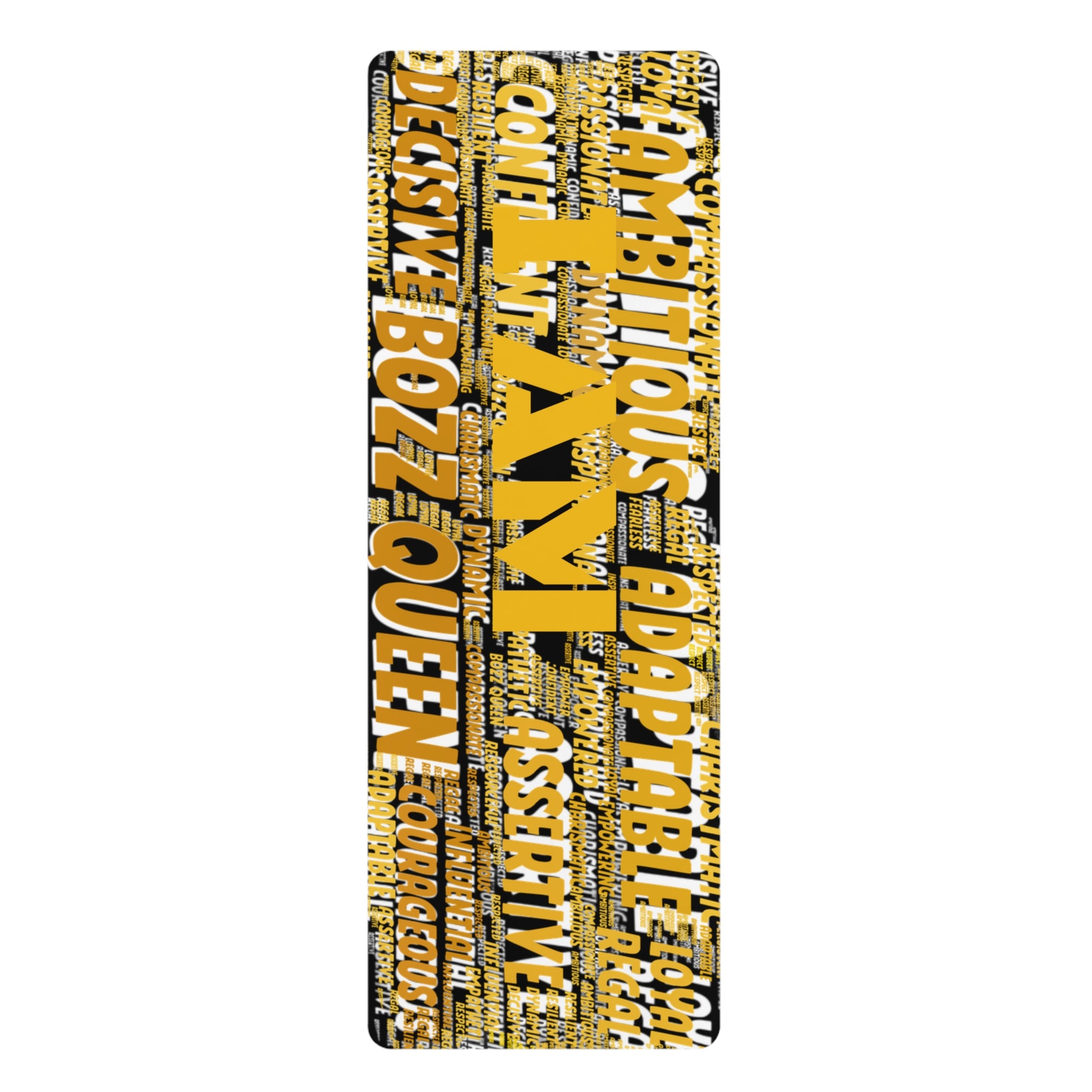 BOZZ QUEEN I AM Empowering Rubber Yoga Mat - Motivational Fitness & Mindfulness