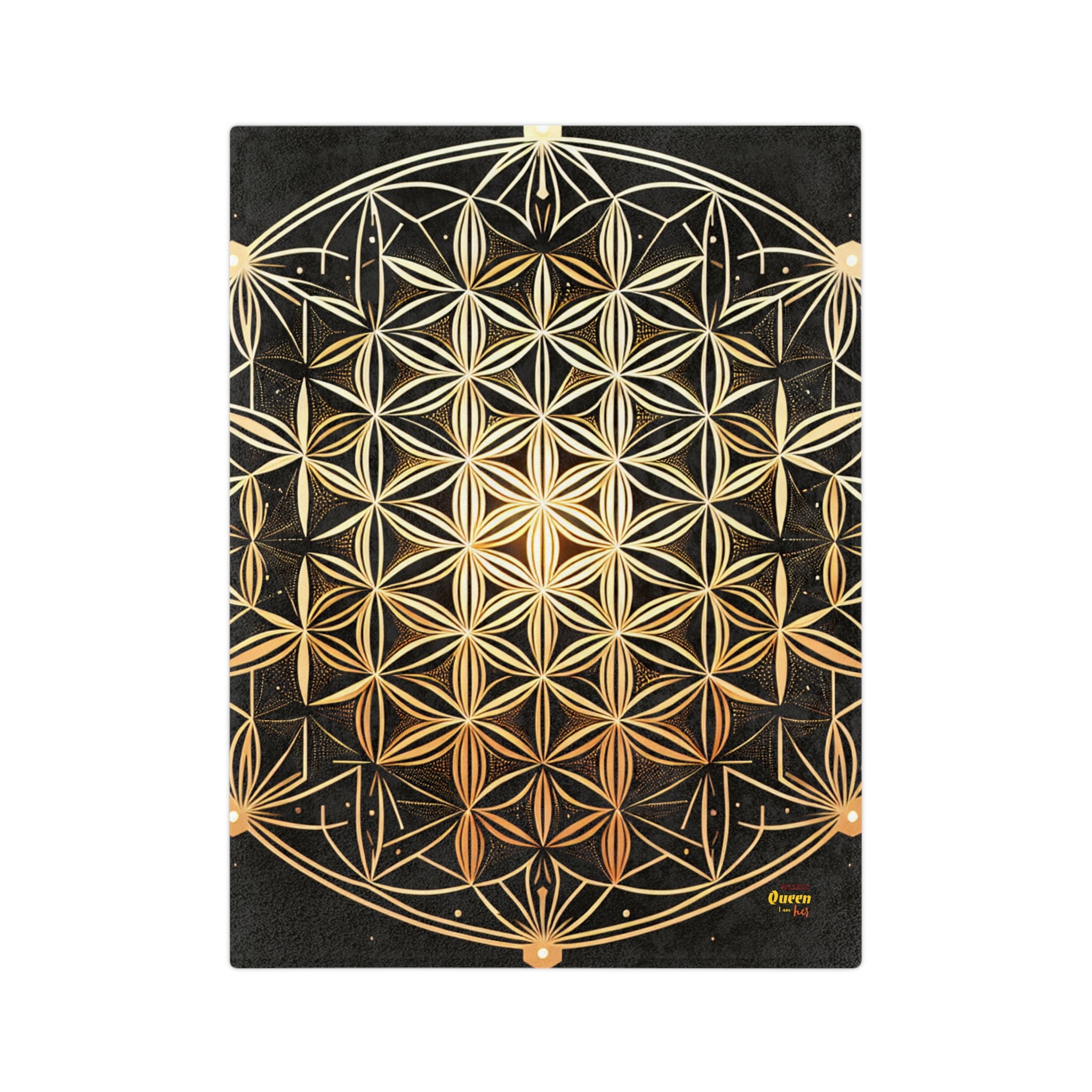 Warm & Cozy Velveteen Microfiber Blanket - Mandala Design, Ideal for Meditation, Self-Care, Boho Decor, Gifts