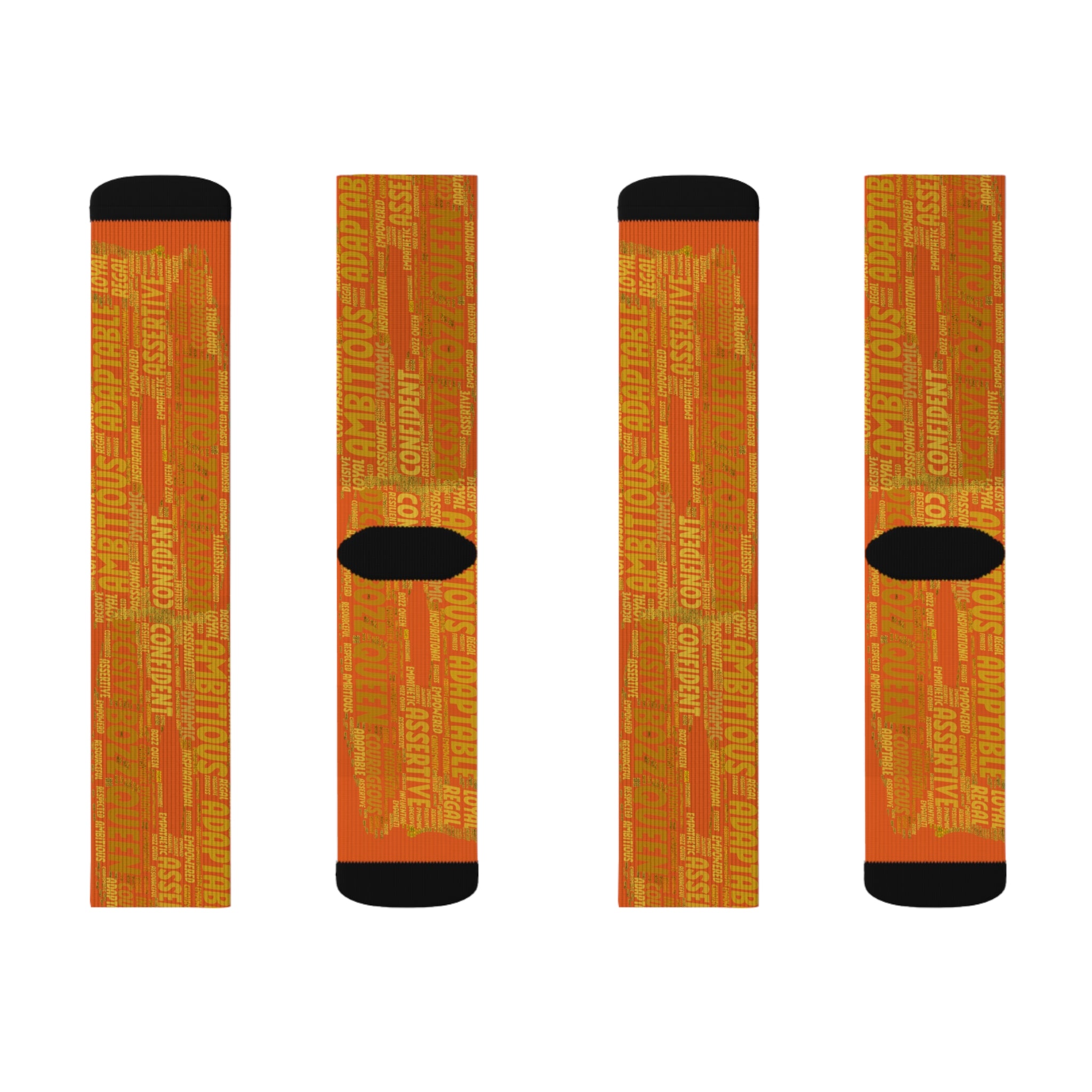 BOZZ QUEEN Orange Bold Statement Socks - Empowering Motivational Wear