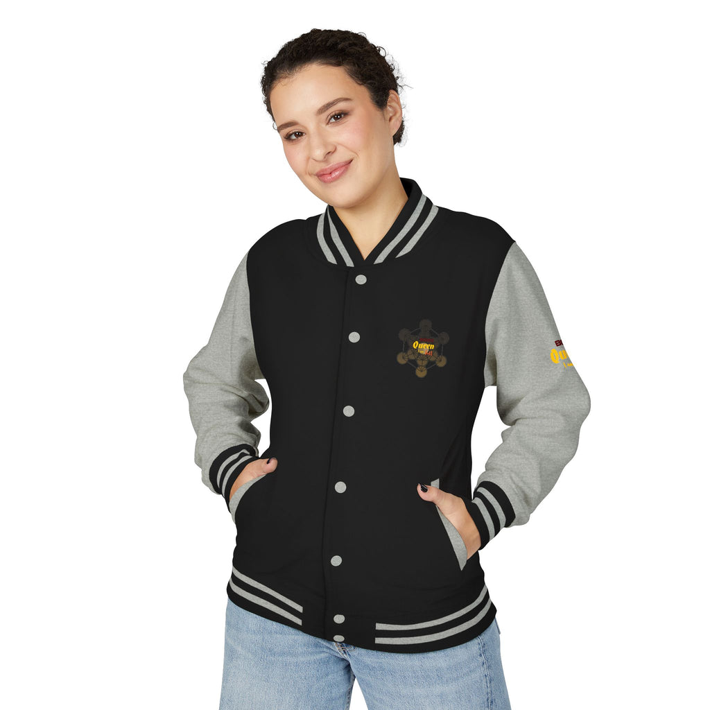 Bozz Queen Crown Design Letterman Jacket - Unisex Heavyweight Varsity Jacket
