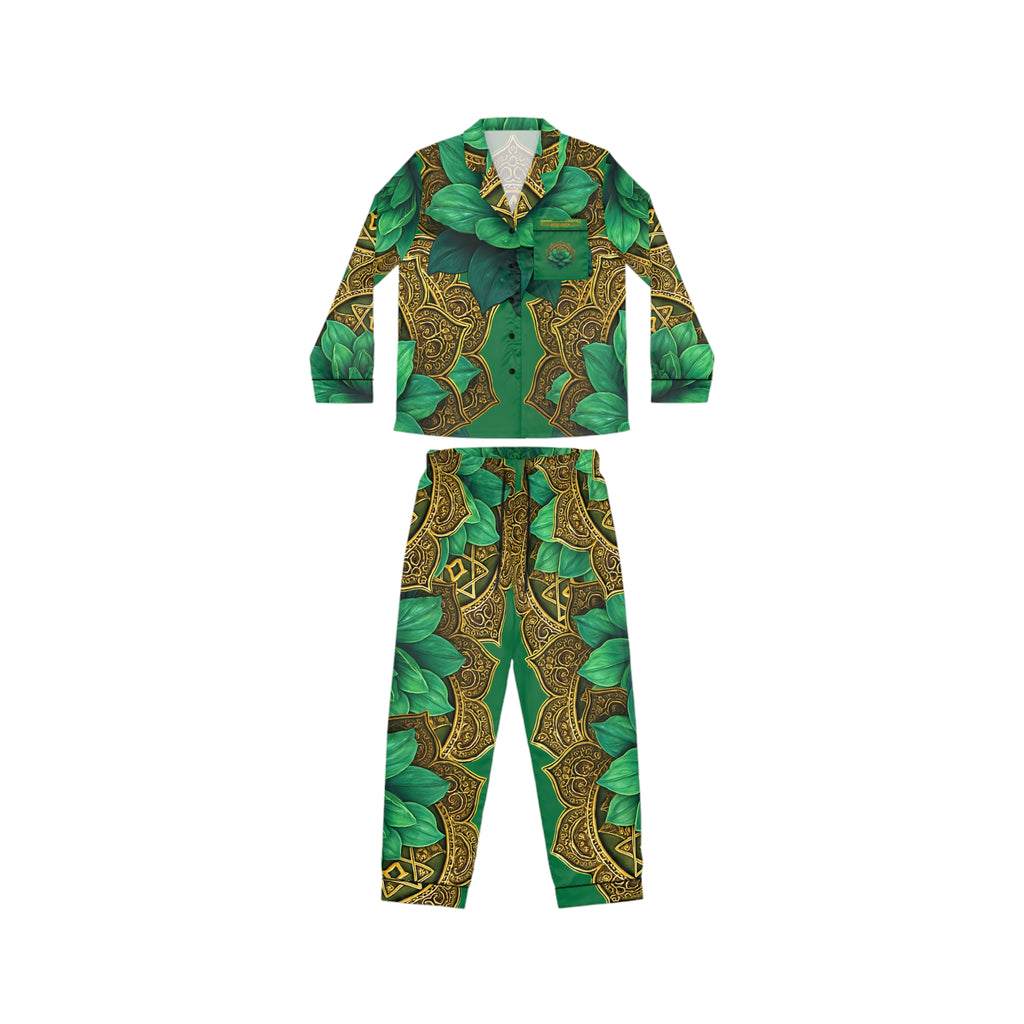 Heart Chakra Elegant Women's Satin Pajamas Set - Luxurious Sleepwear Gift