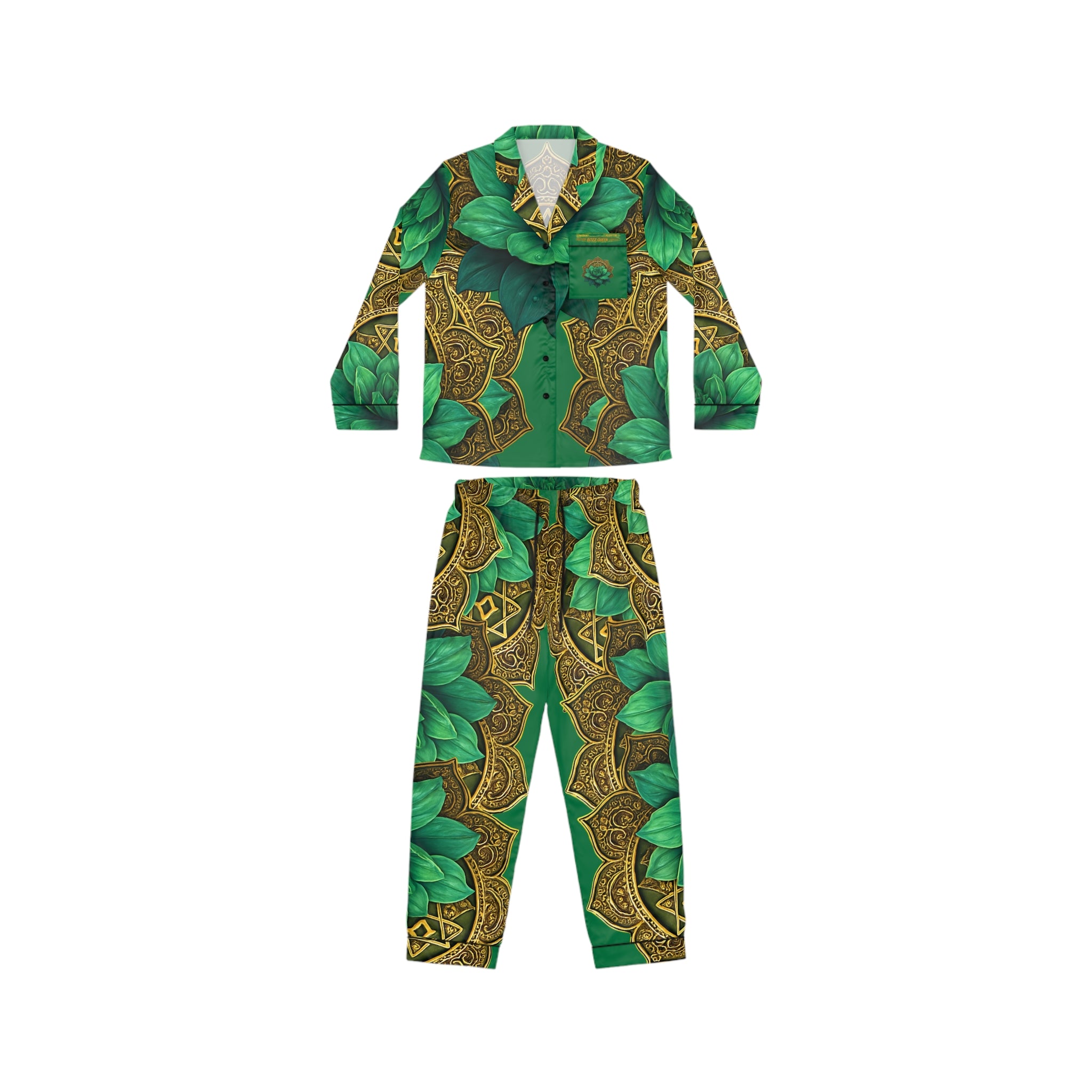 Heart Chakra Elegant Women's Satin Pajamas Set - Luxurious Sleepwear Gift