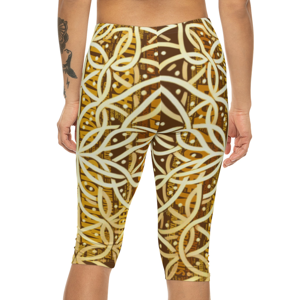 Brown Chic Women's Capri Leggings - Stylish Yoga Pants & Activewear