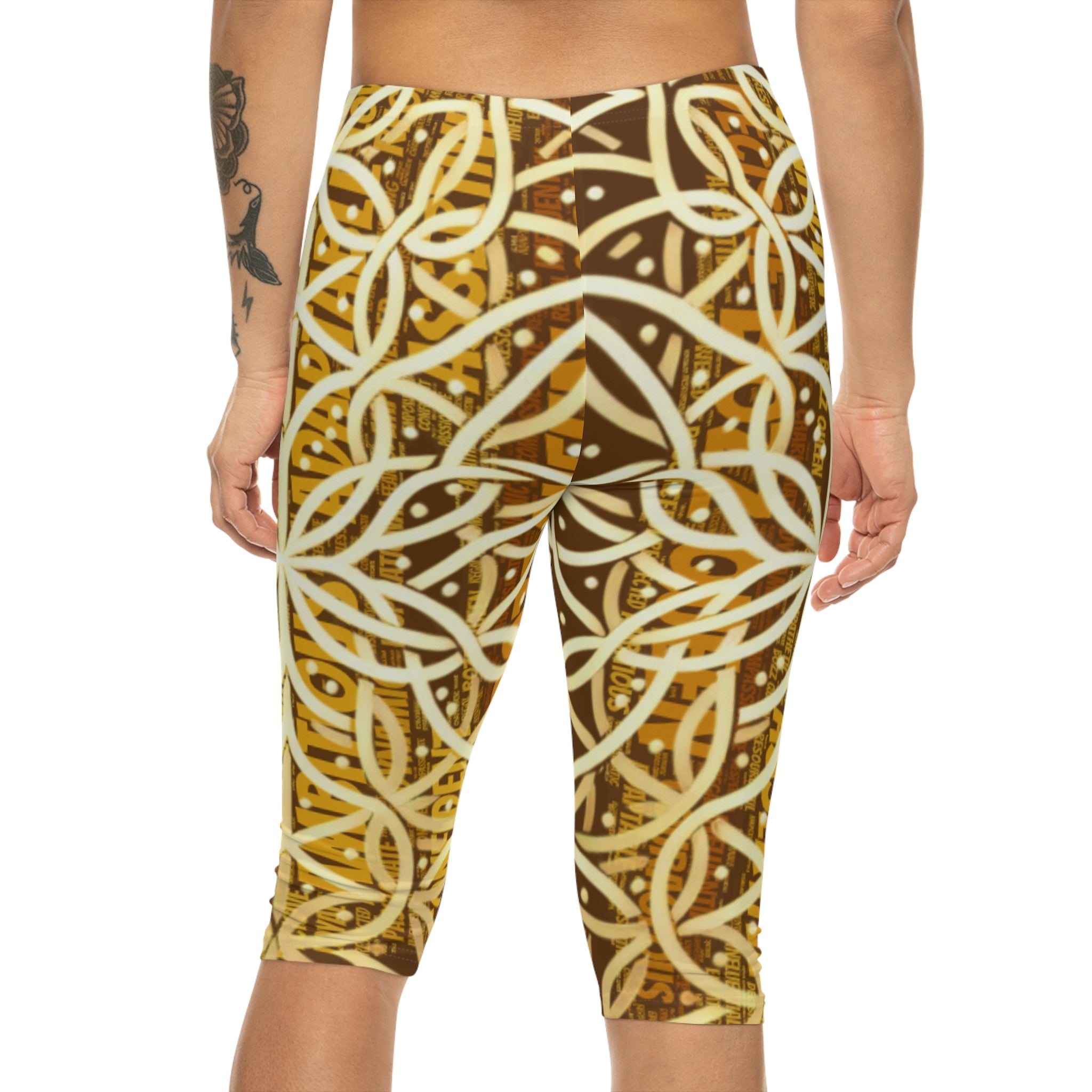 Brown Chic Women's Capri Leggings - Stylish Yoga Pants & Activewear