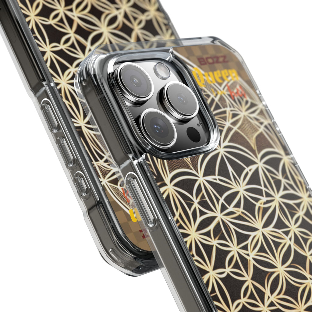 Stylish Magnetic Phone Case with Floral Design, Clear iPhone Case, Bohemian Phone Cover, Budding Flower Impact Case, Unique Tech Accessory