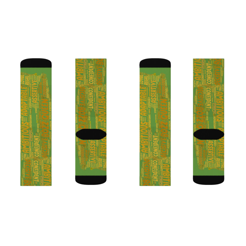BOZZ QUEEN Green Bold Statement Socks - Empowering Motivational Wear