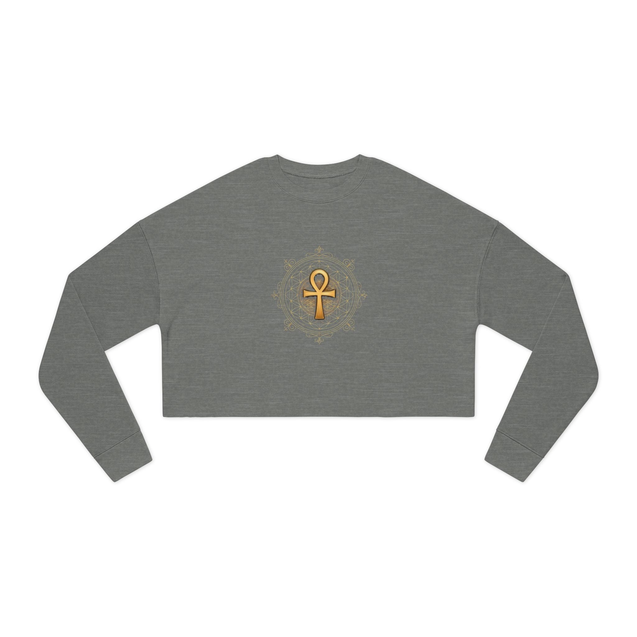 Ankh Cropped Sweatshirt - Sacred Geometry Athleisure