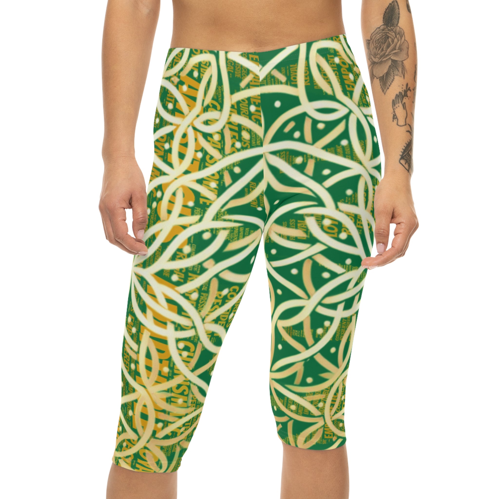 Dark Green Chic Women's Capri Leggings - Stylish Yoga Pants & Activewear