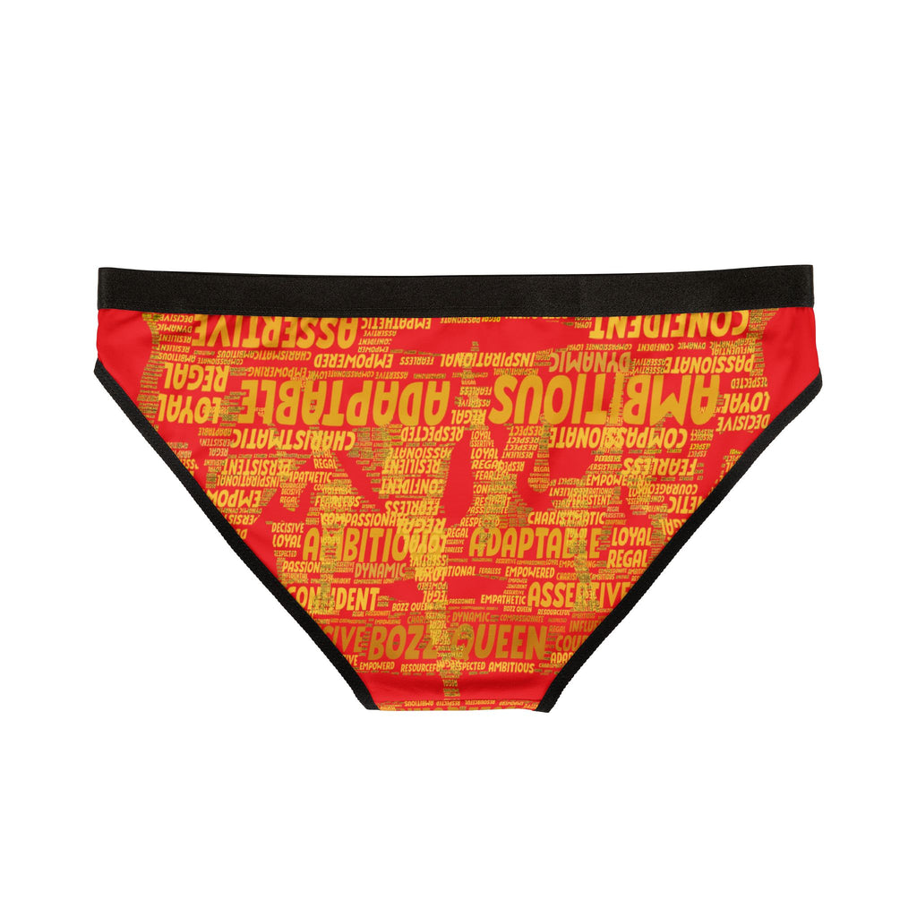 Women's Red Yellow Motivational Underwear - Bold Statement Lingerie