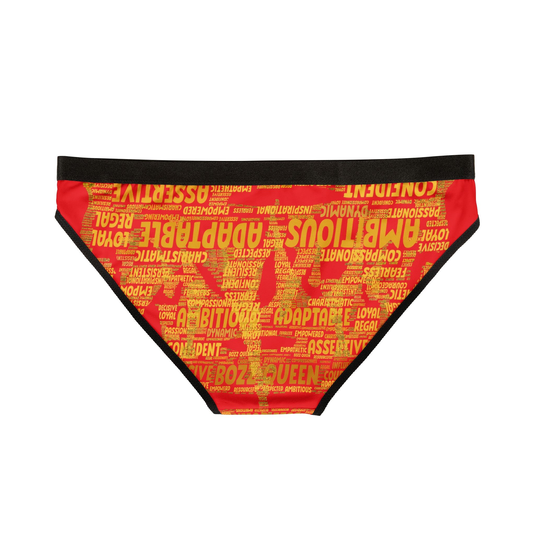 Women's Red Yellow Motivational Underwear - Bold Statement Lingerie