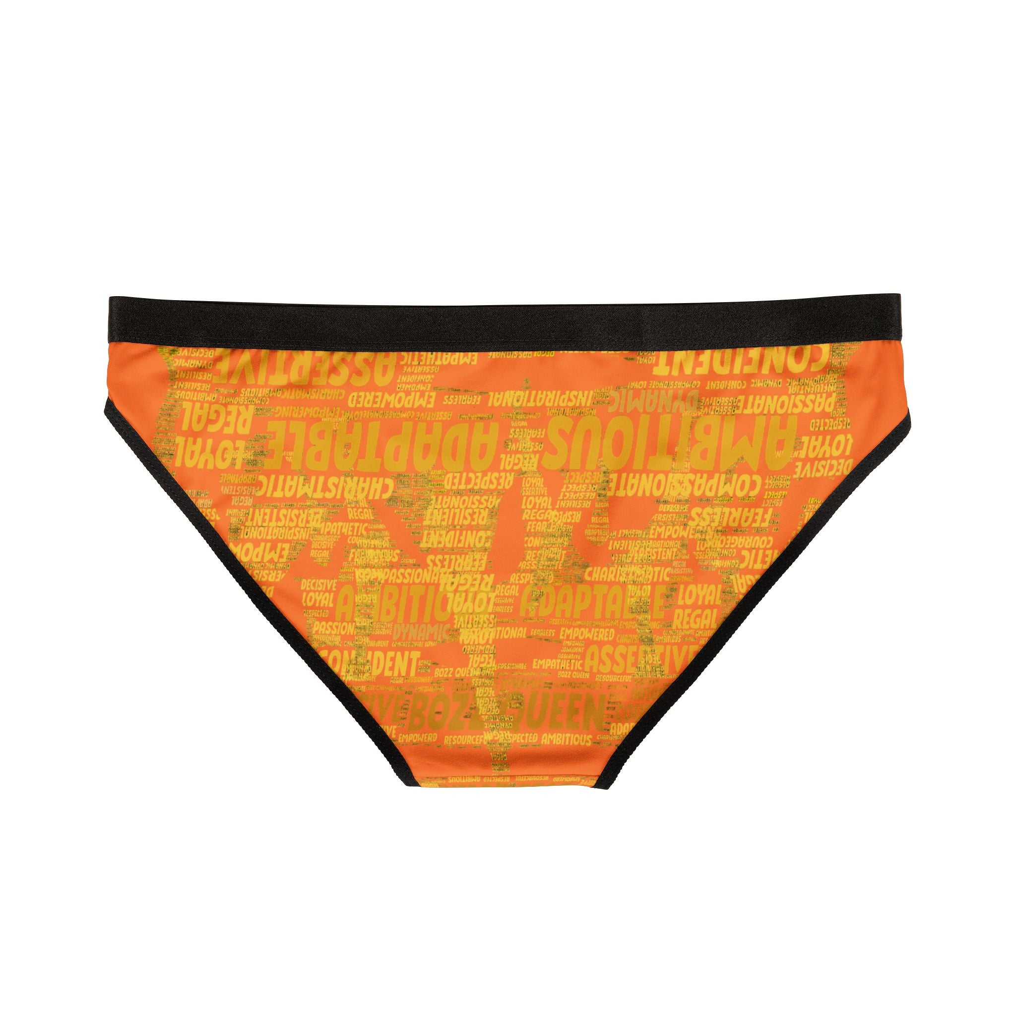 Women's Light Orange Yellow Motivational Underwear - Bold Statement Lingerie