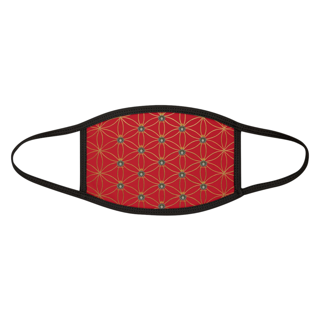 Bozz Queen Flower of Life Face Mask - Dark Red & Gold Stylish Breathable Cloth Mask