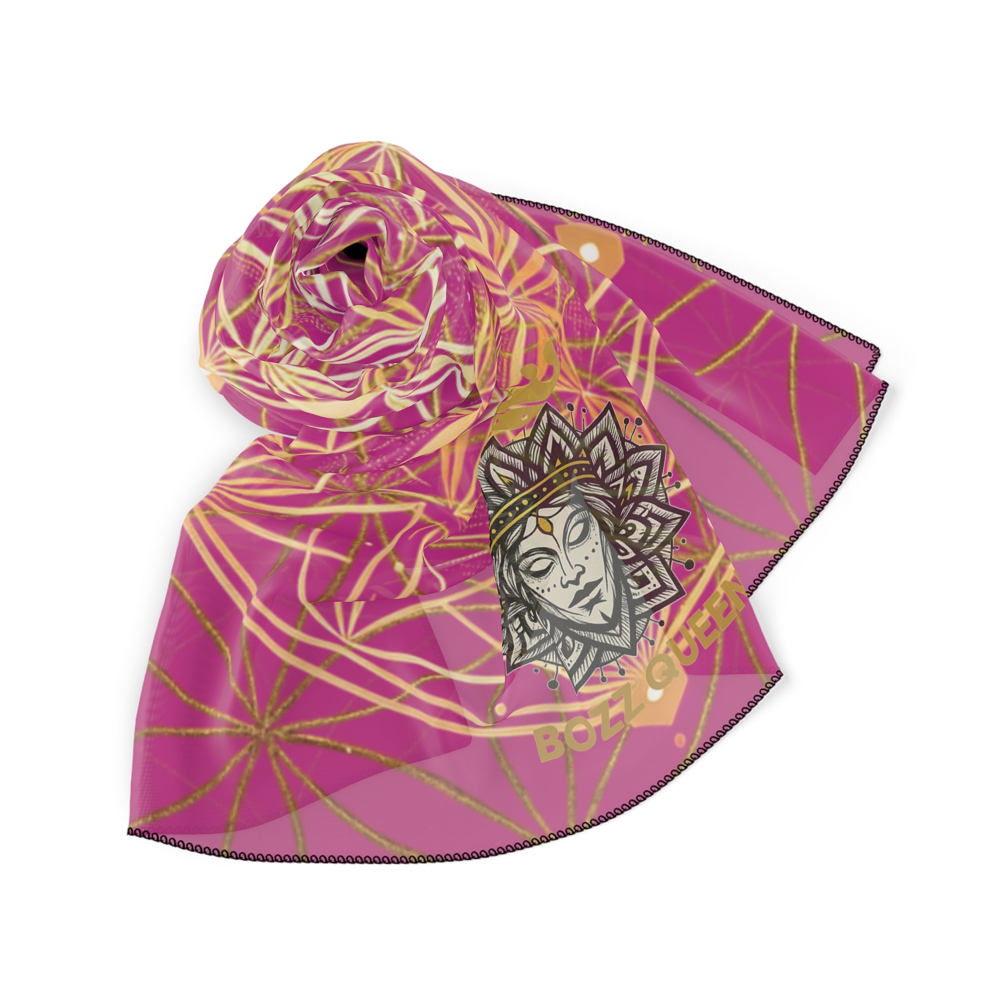 Flower of Life Pink Scarf - Sacred Geometry Spiritual Accessory