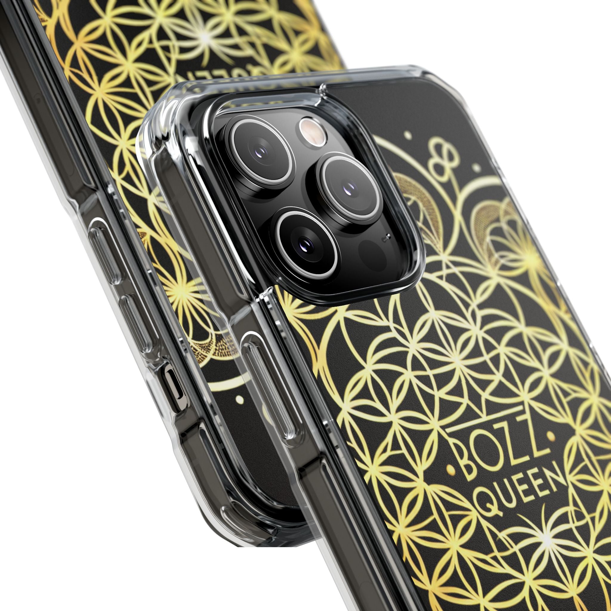 Magnetic Phone Case with Mandala Design, Boz Queen Protective Cover, Gift for Her, Bohemian Aesthetic, Unique Phone Accessory