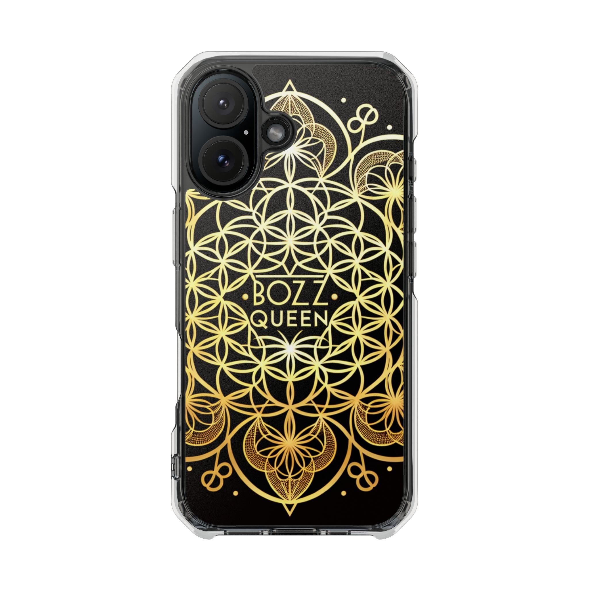 Magnetic Phone Case with Mandala Design, Boz Queen Protective Cover, Gift for Her, Bohemian Aesthetic, Unique Phone Accessory