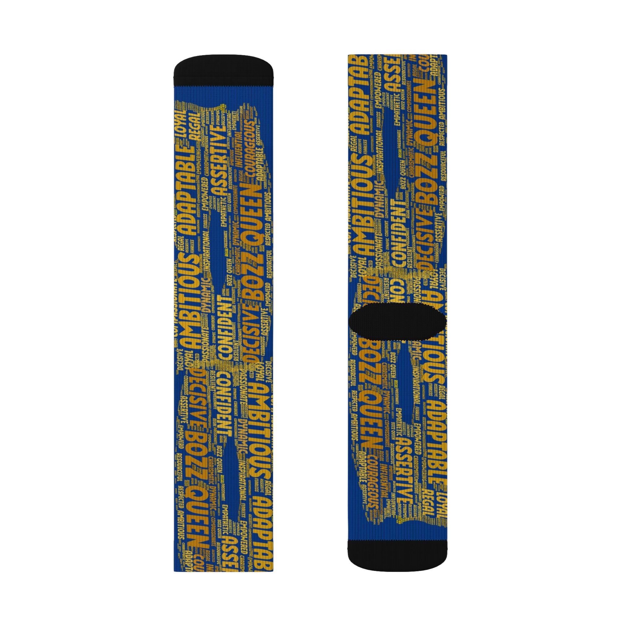 BOZZ QUEEN Dark Blue Bold Statement Socks - Empowering Motivational Wear