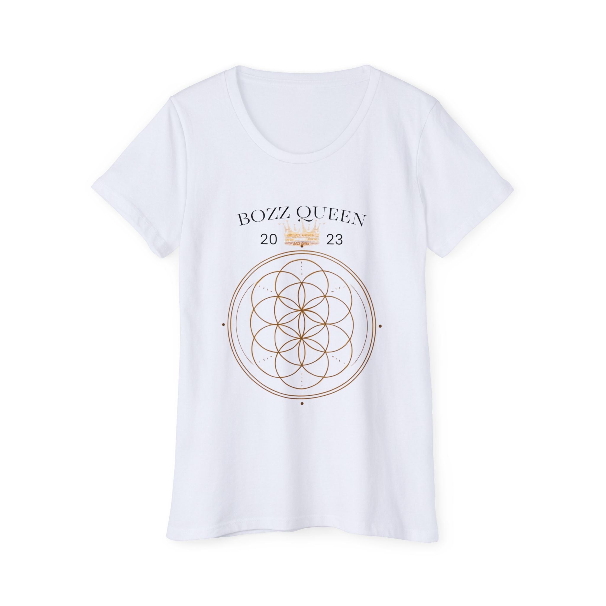 Bozz Queen Origin 2023 Sacred Geometry Goddess T-Shirt - Women's Organic Tee
