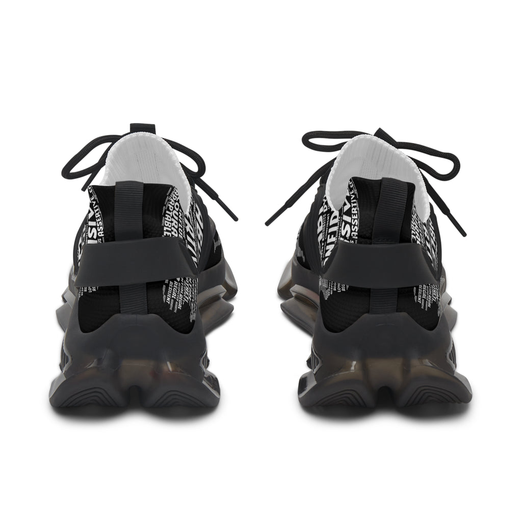 Bozz Queen Women's Mesh Sneakers - Ultra-Lightweight Black & White Athletic Shoes for Everyday Comfort & Style