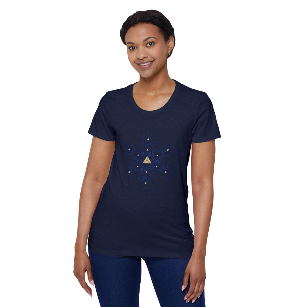Bozz Queen Star Tetrahedron (Merkaba) Sacred Geometry T-Shirt - Women's Organic Tee