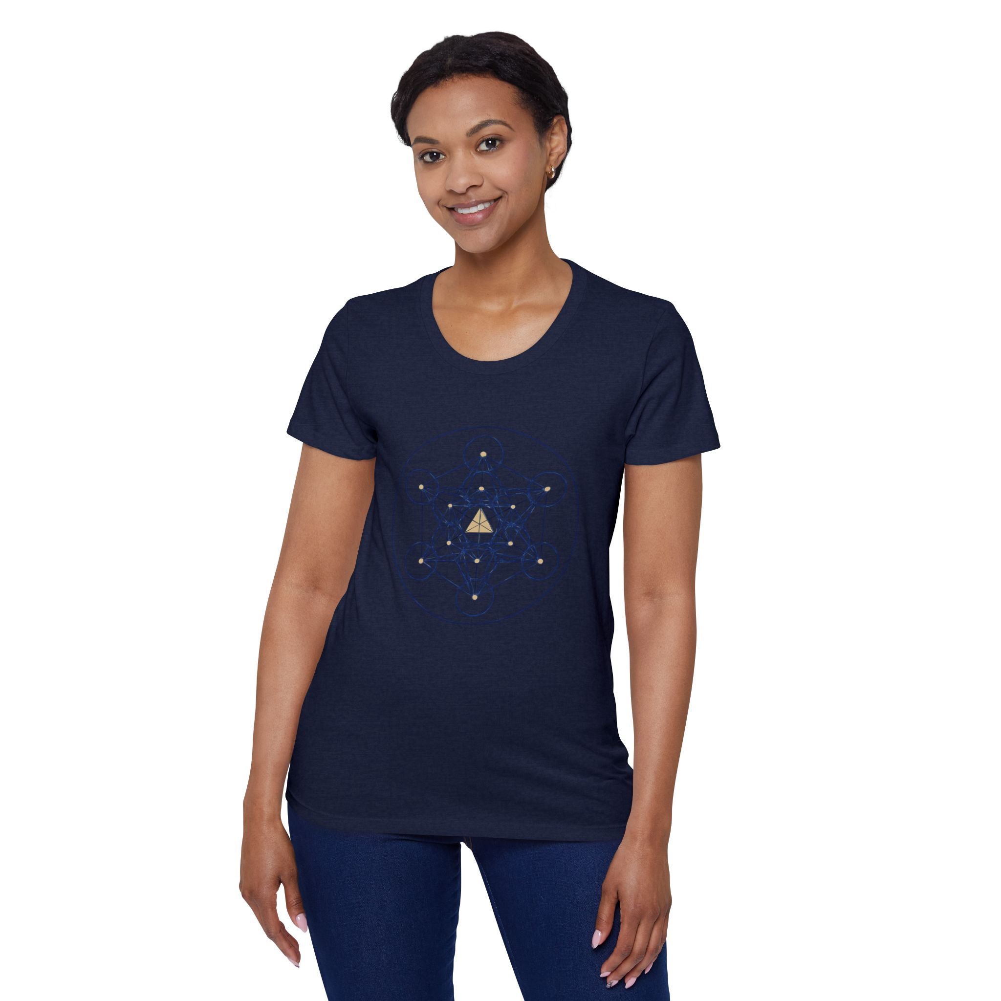 Bozz Queen Star Tetrahedron (Merkaba) Sacred Geometry T-Shirt - Women's Organic Tee