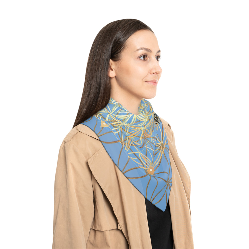 Flower of Life Light Blue Scarf - Sacred Geometry Spiritual Accessory