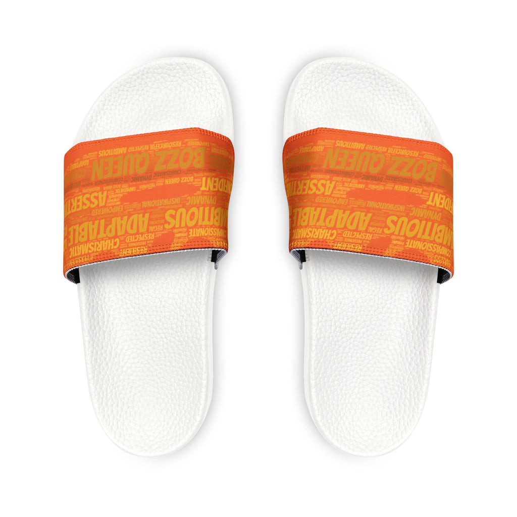 Bozz Queen Orange & Gold Women's Sandals - Removable Strap Beach Slides