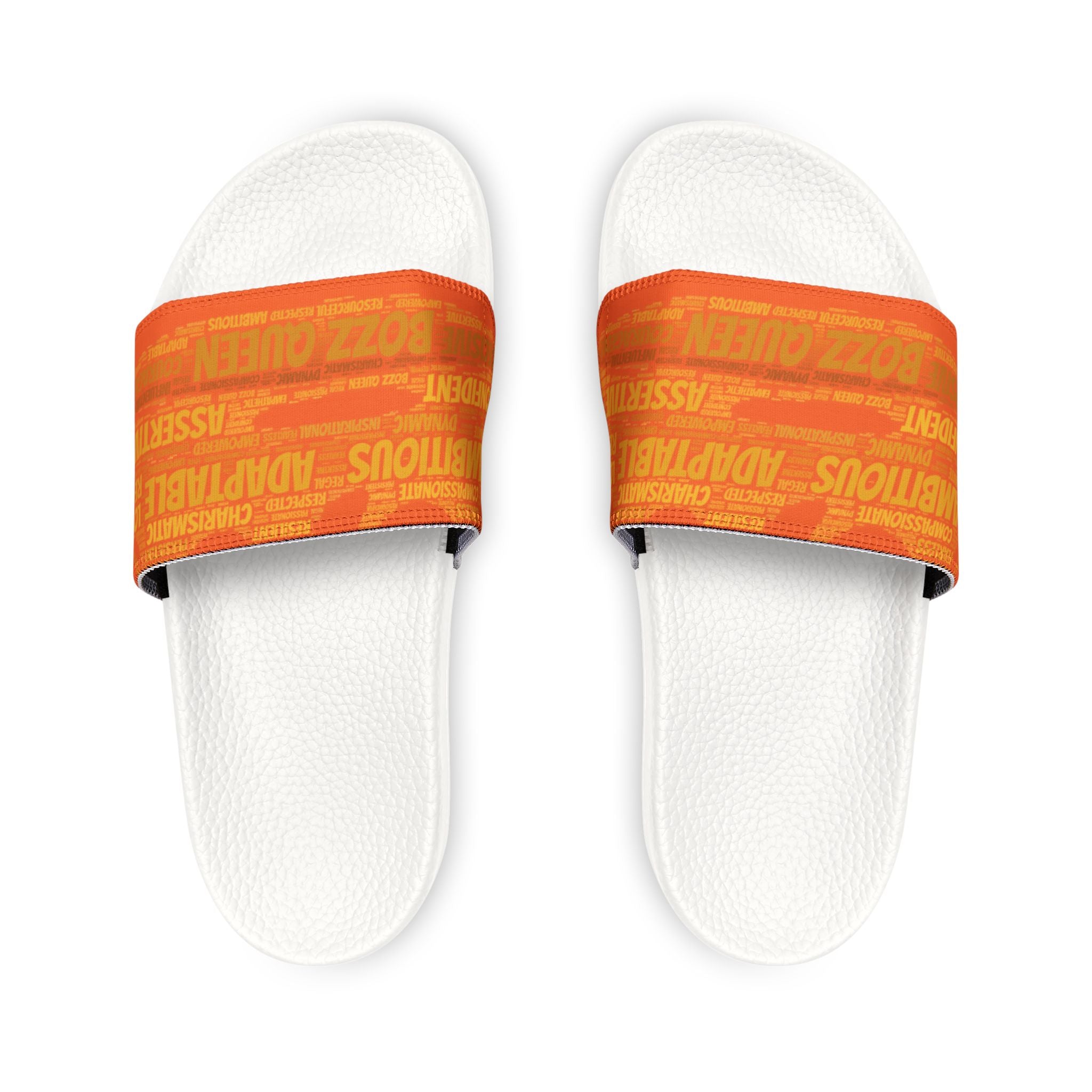 Bozz Queen Orange & Gold Women's Sandals - Removable Strap Beach Slides