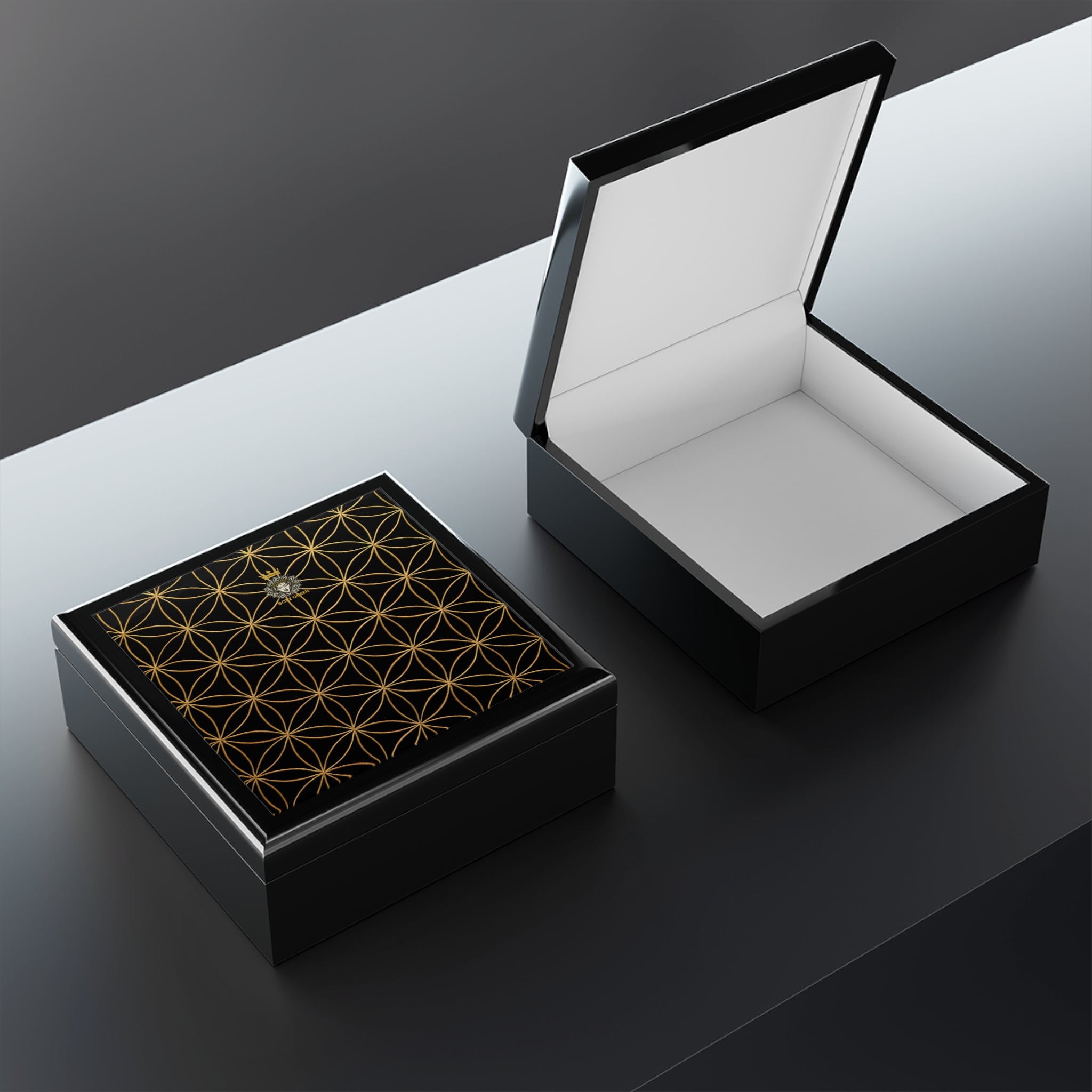 Flower of Life Jewelry Box - Black Elegant Keepsake Organizer