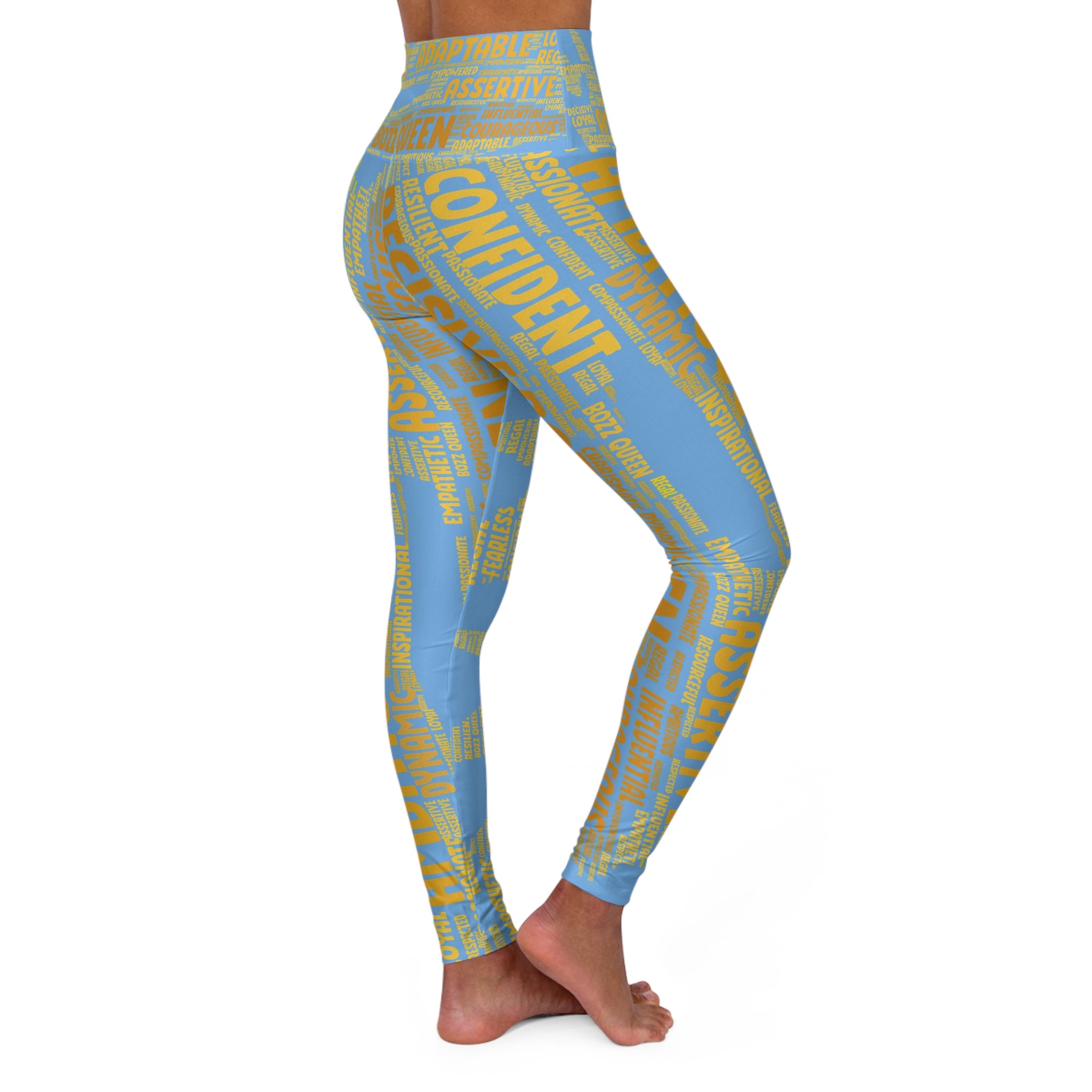 Empowering High Waisted Yoga Leggings - Motivational Activewear