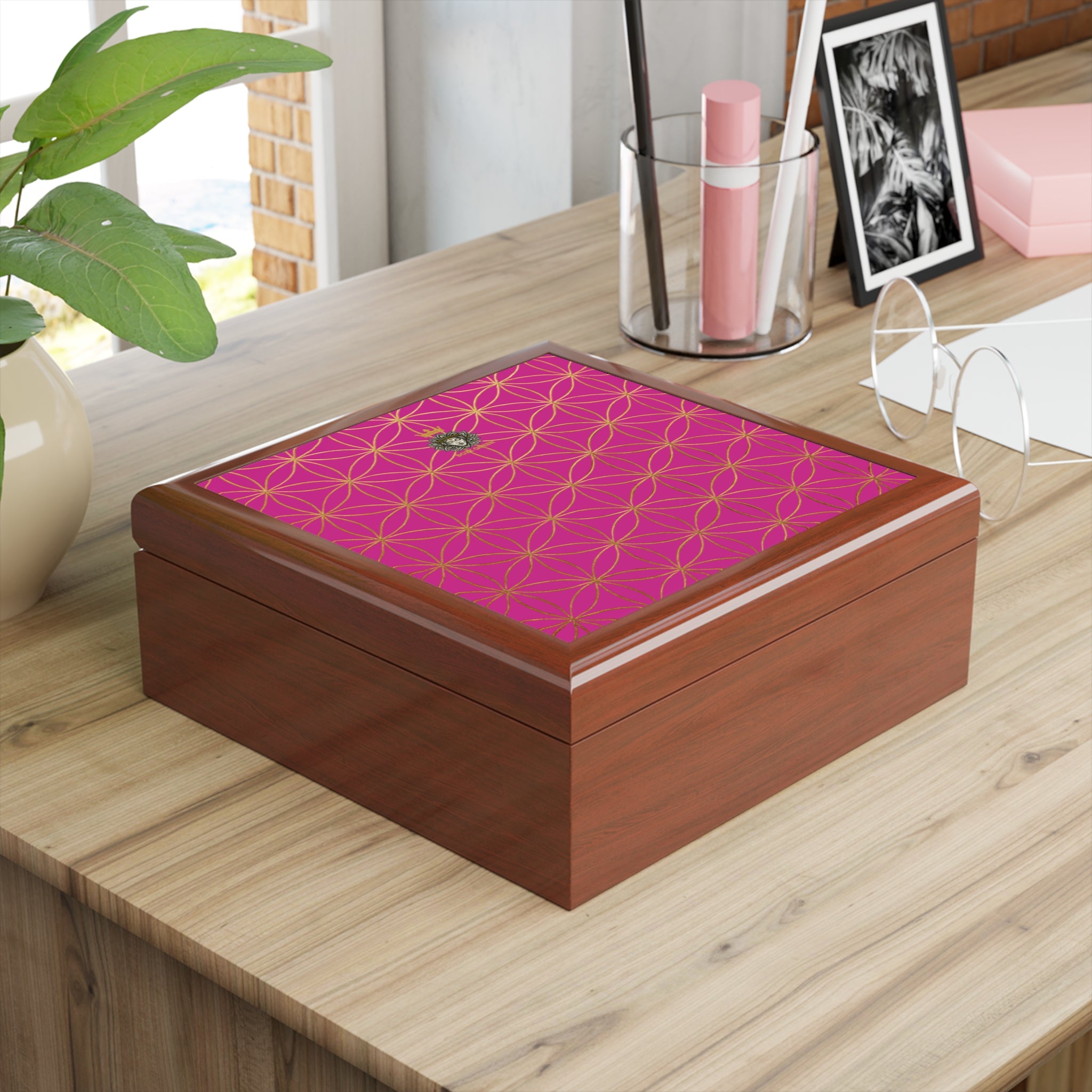 Flower of Life Jewelry Box - Pink Elegant Keepsake Organizer