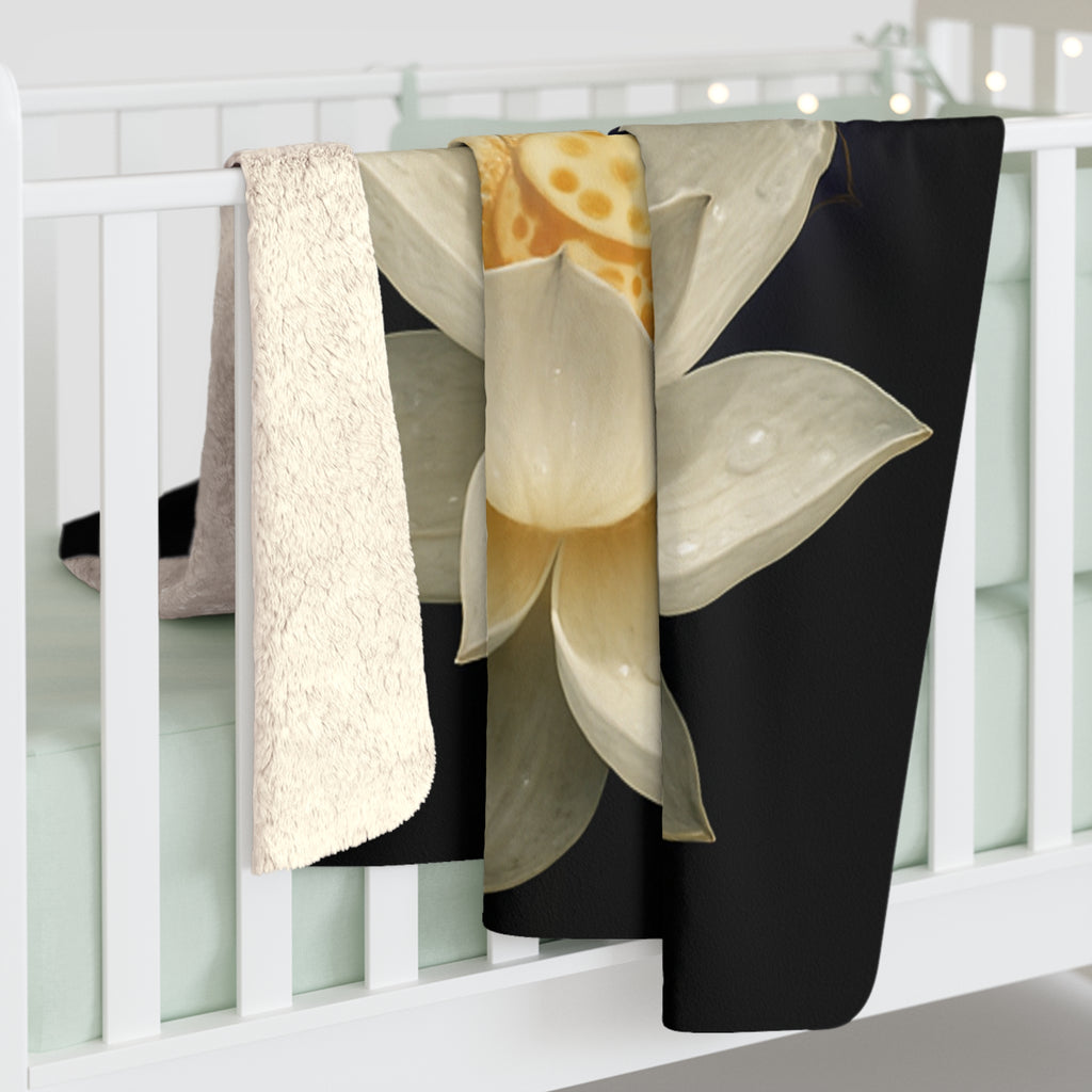 BOZZ QUEEN Lotus Sherpa Blanket - Premium Meditation & Spiritual Decor