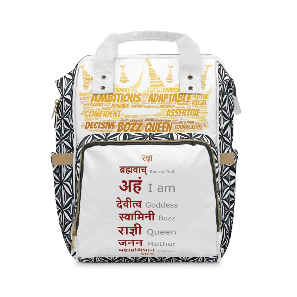 Bozz Queen Empowerment Diaper Backpack - Multifunctional Stylish Mom Life Bag for New Parents