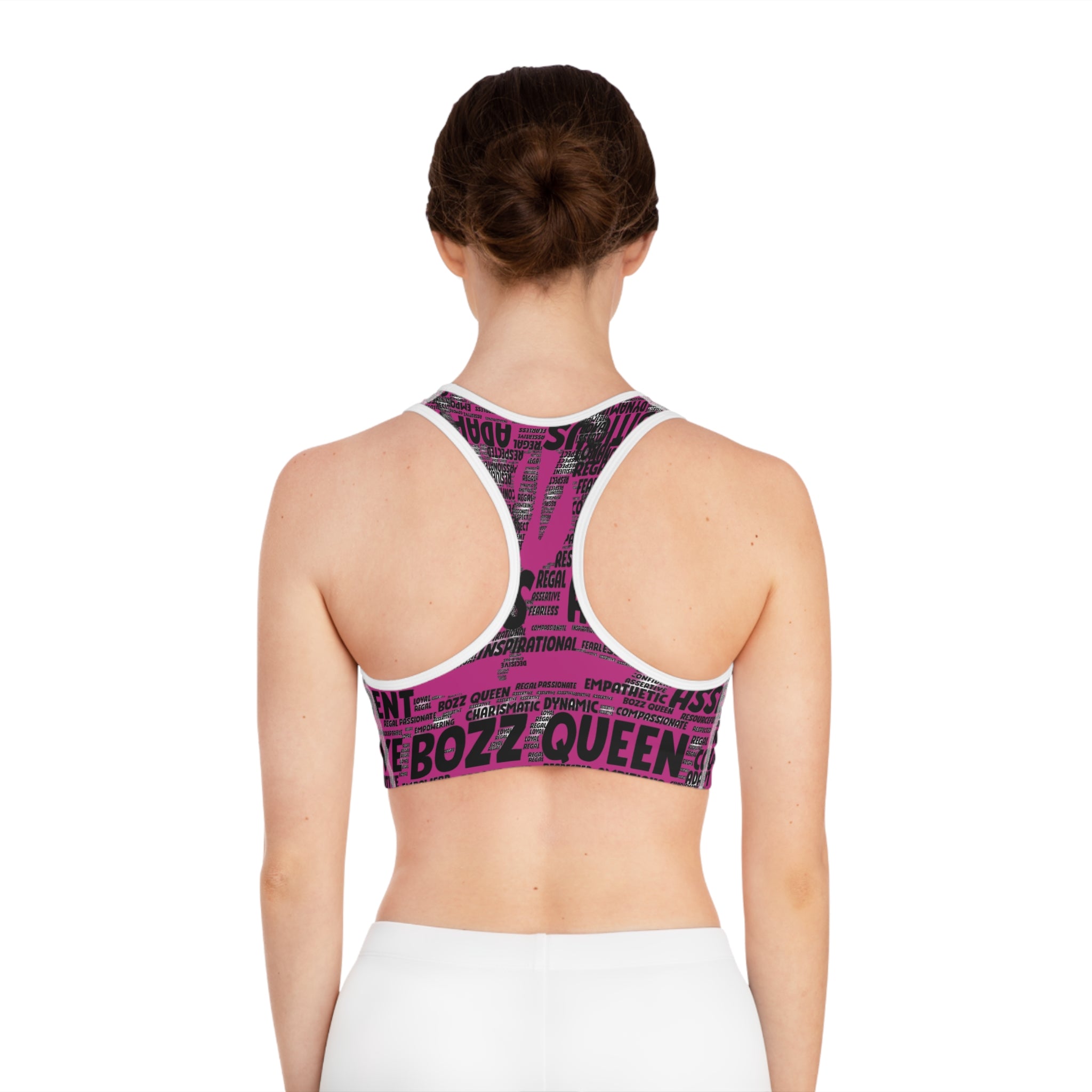 Empowering Sports Bra - Bozz Queen Origin Collection | Pink & Black