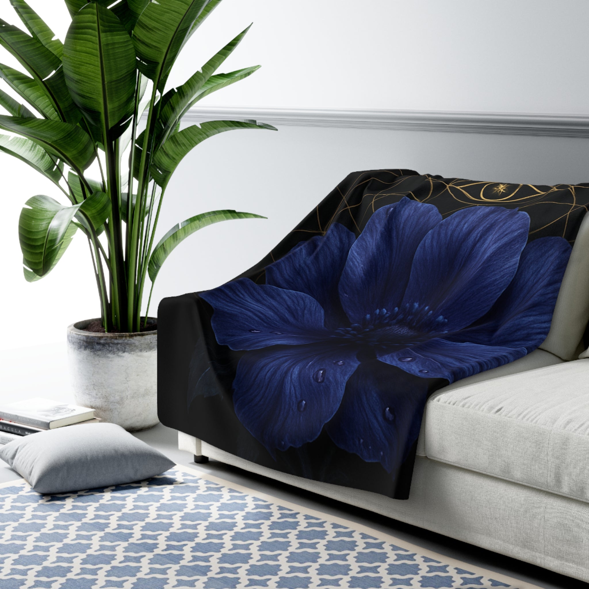 Third Eye Lotus Sherpa Blanket - Meditation Decor & Spiritual Gift