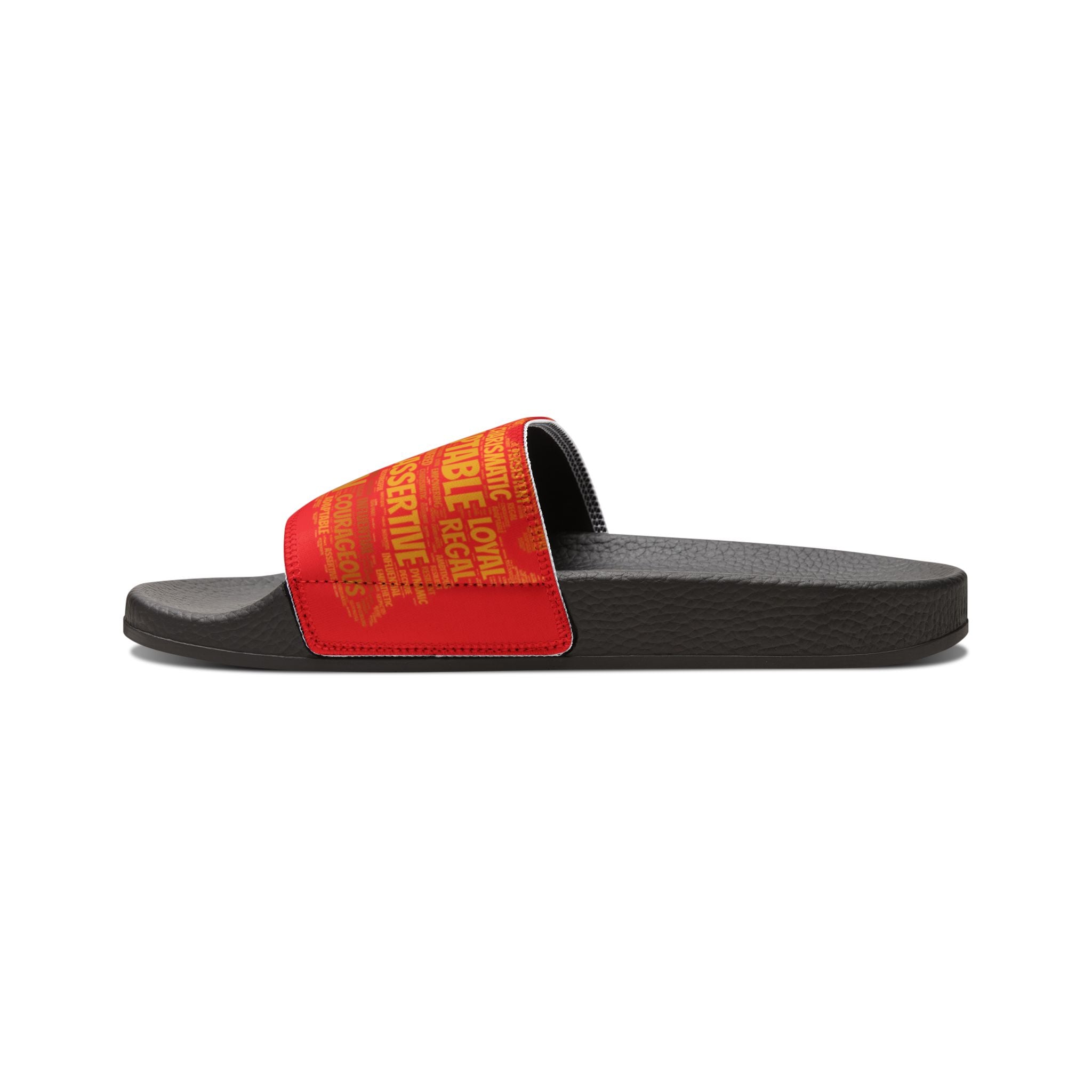 Bozz Queen Red & Gold Women's Sandals - Removable Strap Beach Slides