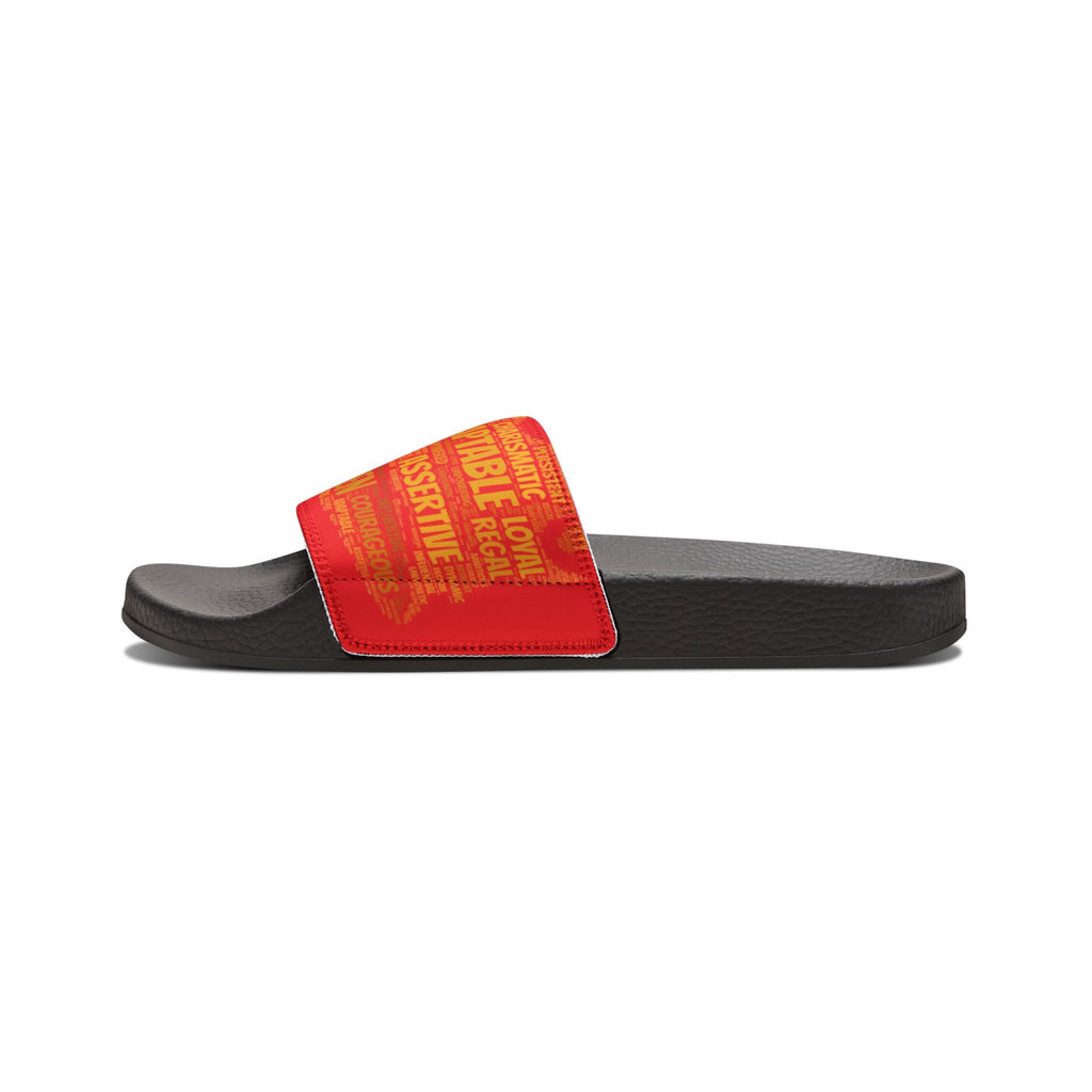Bozz Queen Red & Gold Women's Sandals - Removable Strap Beach Slides