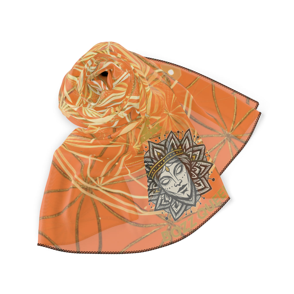 Flower of Life Light Orange Poly Scarf for Spiritual Healing and Style