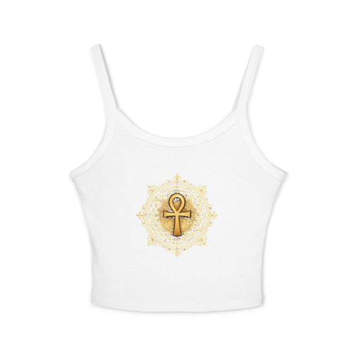Ankh Spaghetti Strap Tank Top - Sacred Symbol Athleisure