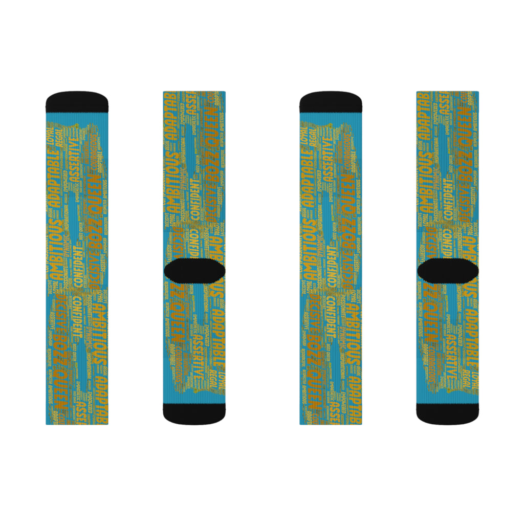 BOZZ QUEEN Turquoise Bold Statement Socks - Empowering Motivational Wear