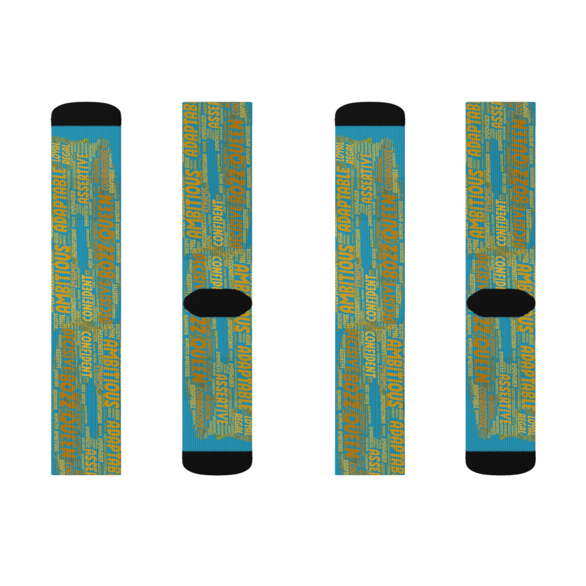 BOZZ QUEEN Turquoise Bold Statement Socks - Empowering Motivational Wear
