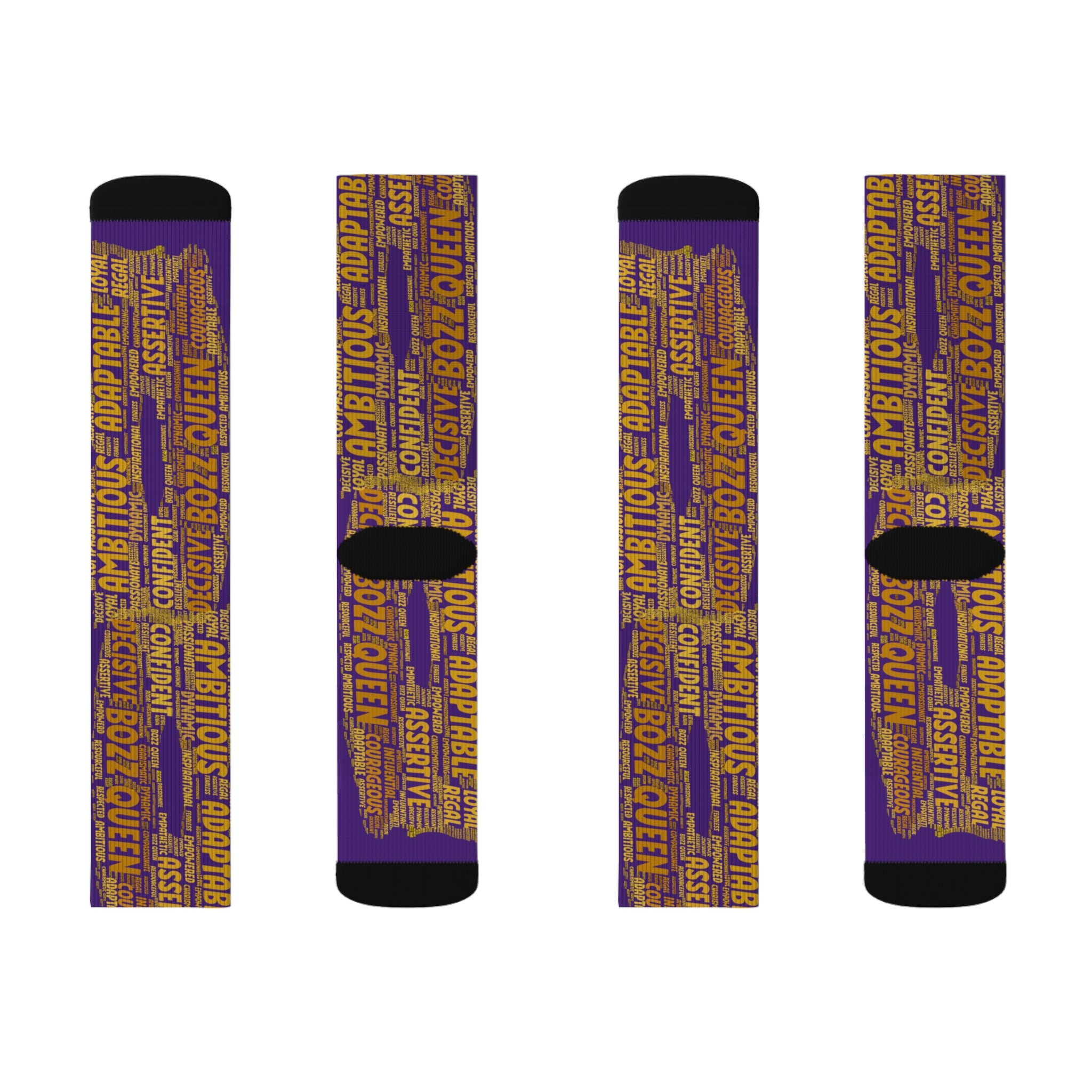 BOZZ QUEEN Purple Bold Statement Socks - Empowering Motivational Wear
