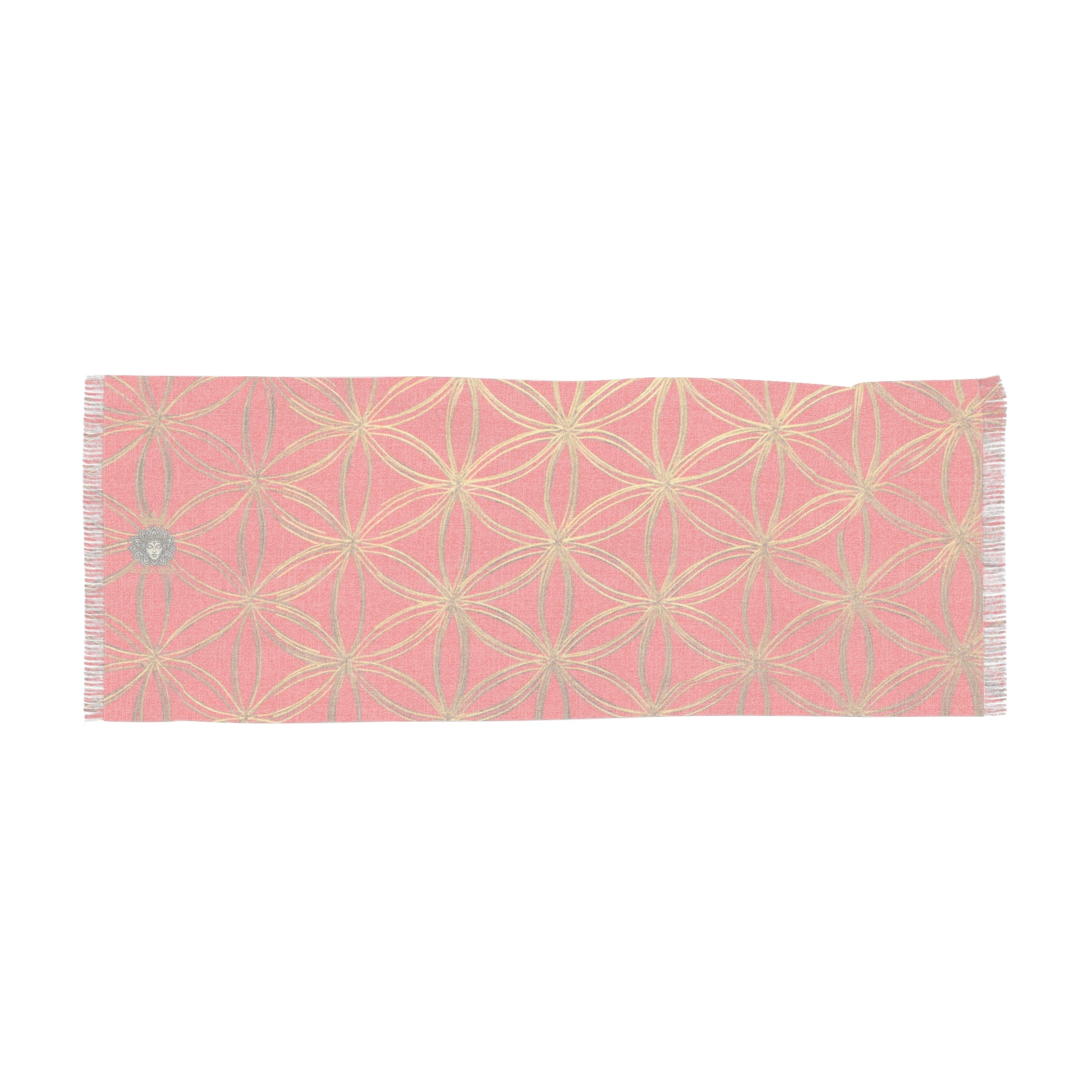 Red & Gold Flower of Life Scarf - Geometric Pattern | Bozz Queen