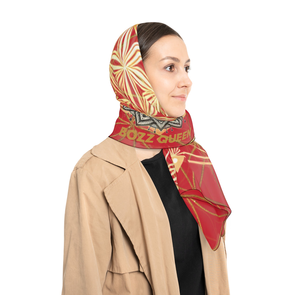 Flower of Life Dark Red Scarf - Sacred Geometry Spiritual Accessory