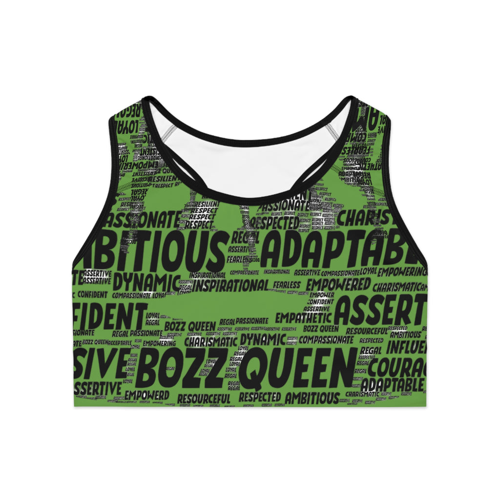 Empowering Sports Bra - Bozz Queen Origin Collection | Green & Black
