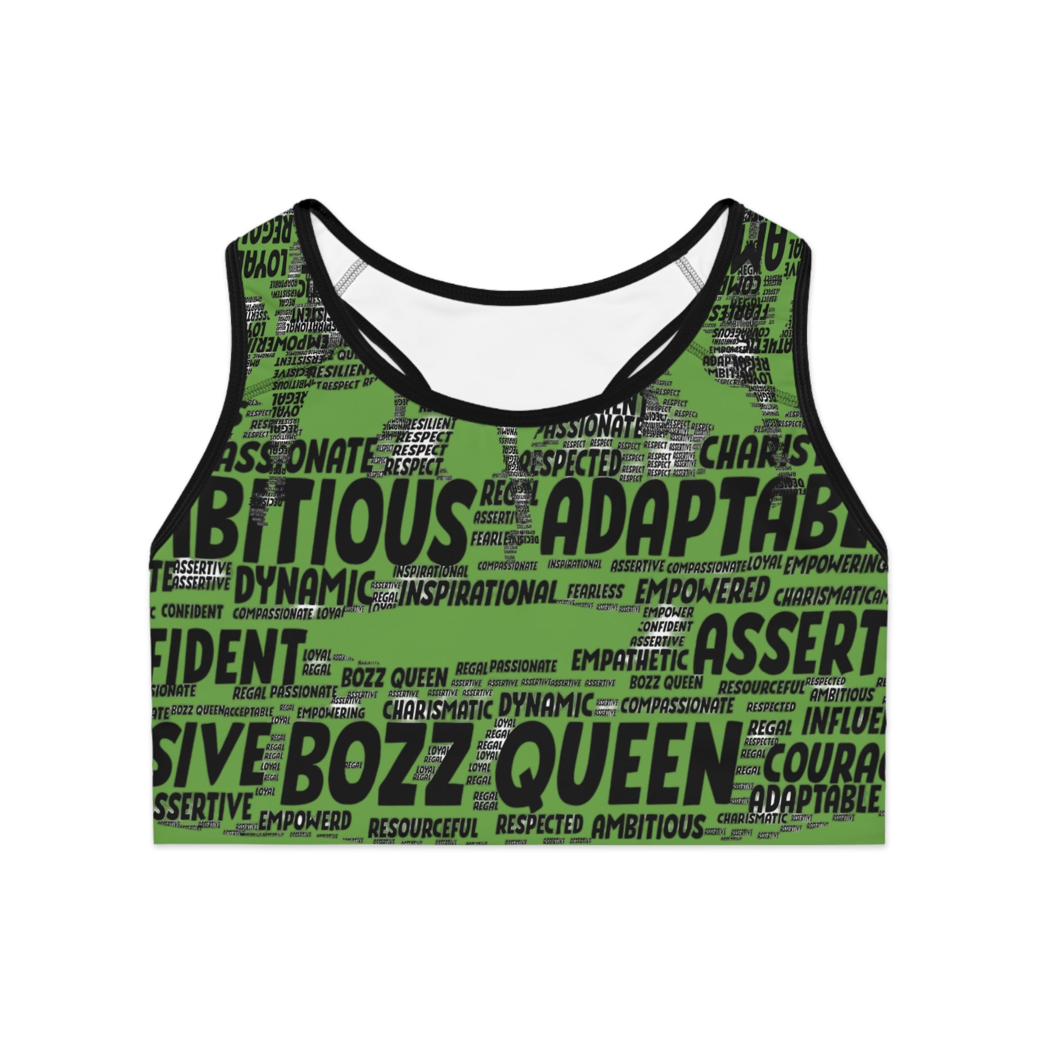 Empowering Sports Bra - Bozz Queen Origin Collection | Green & Black