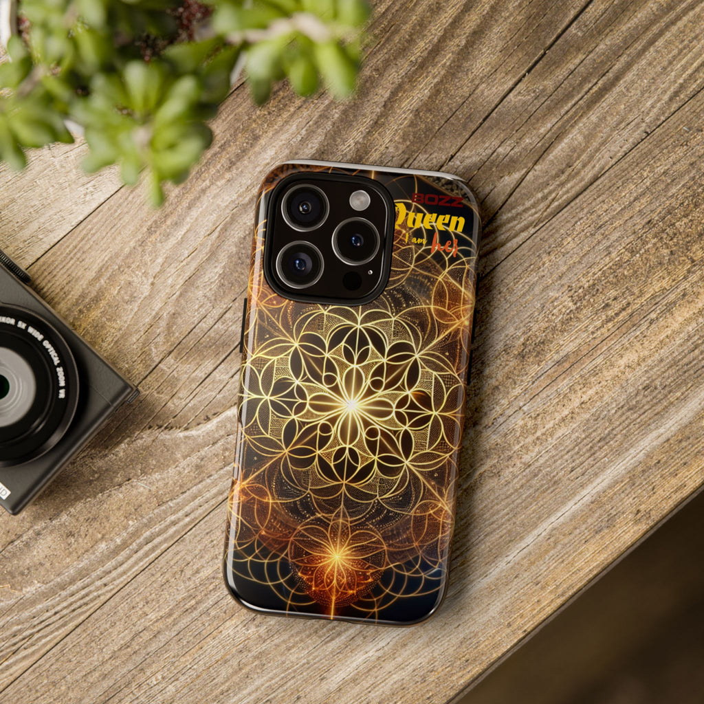 Golden Flower Mandala Phone Case, Tough Cases, Bohemian Phone Cover, Unique Gift for Him/Her, Spiritual and Artistic Design