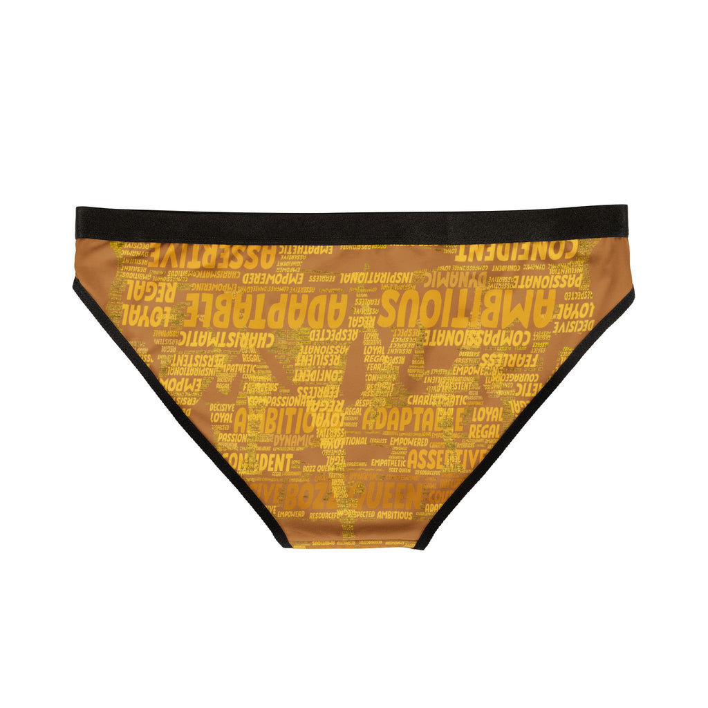 Women's Light Brown Yellow Motivational Underwear - Bold Statement Lingerie