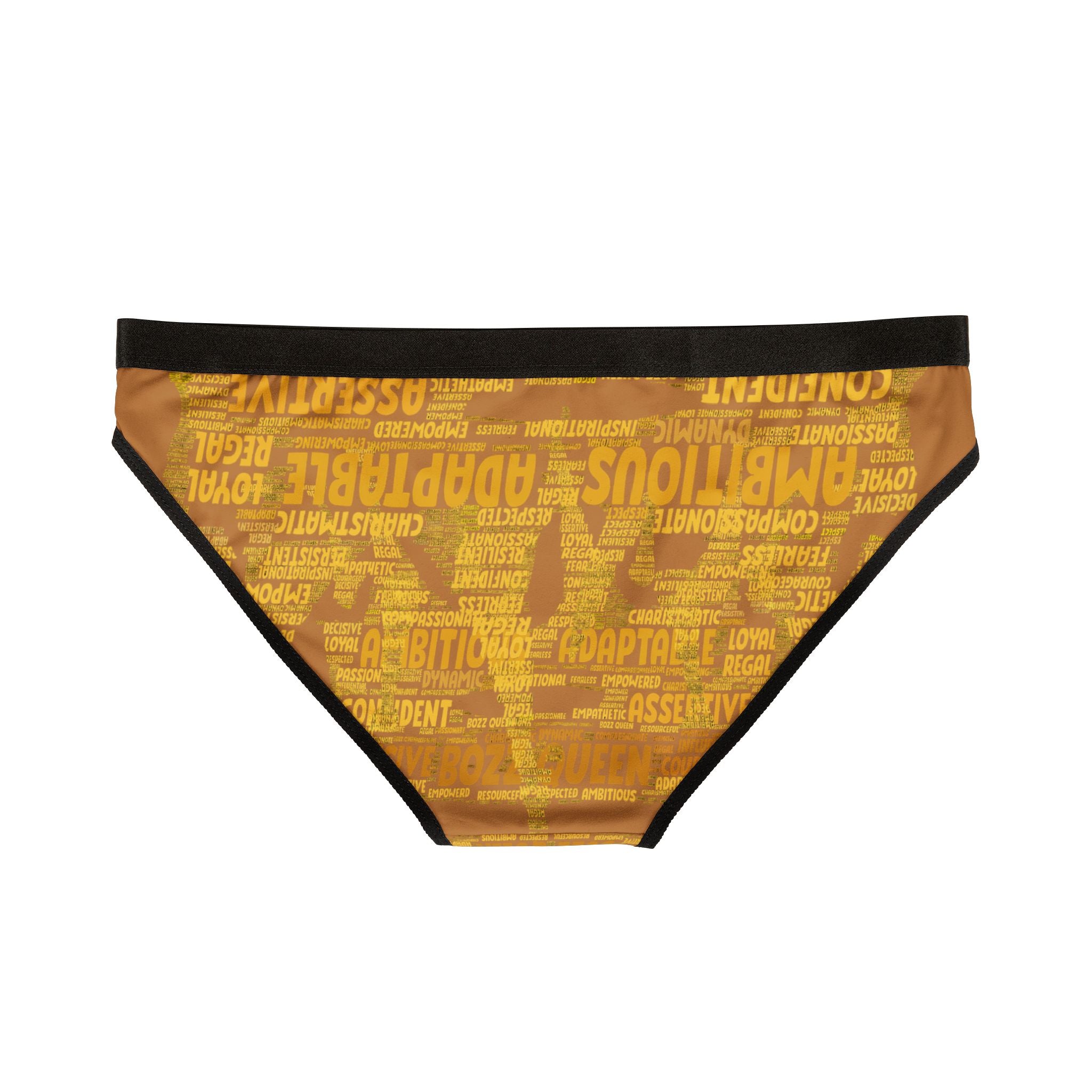 Women's Light Brown Yellow Motivational Underwear - Bold Statement Lingerie