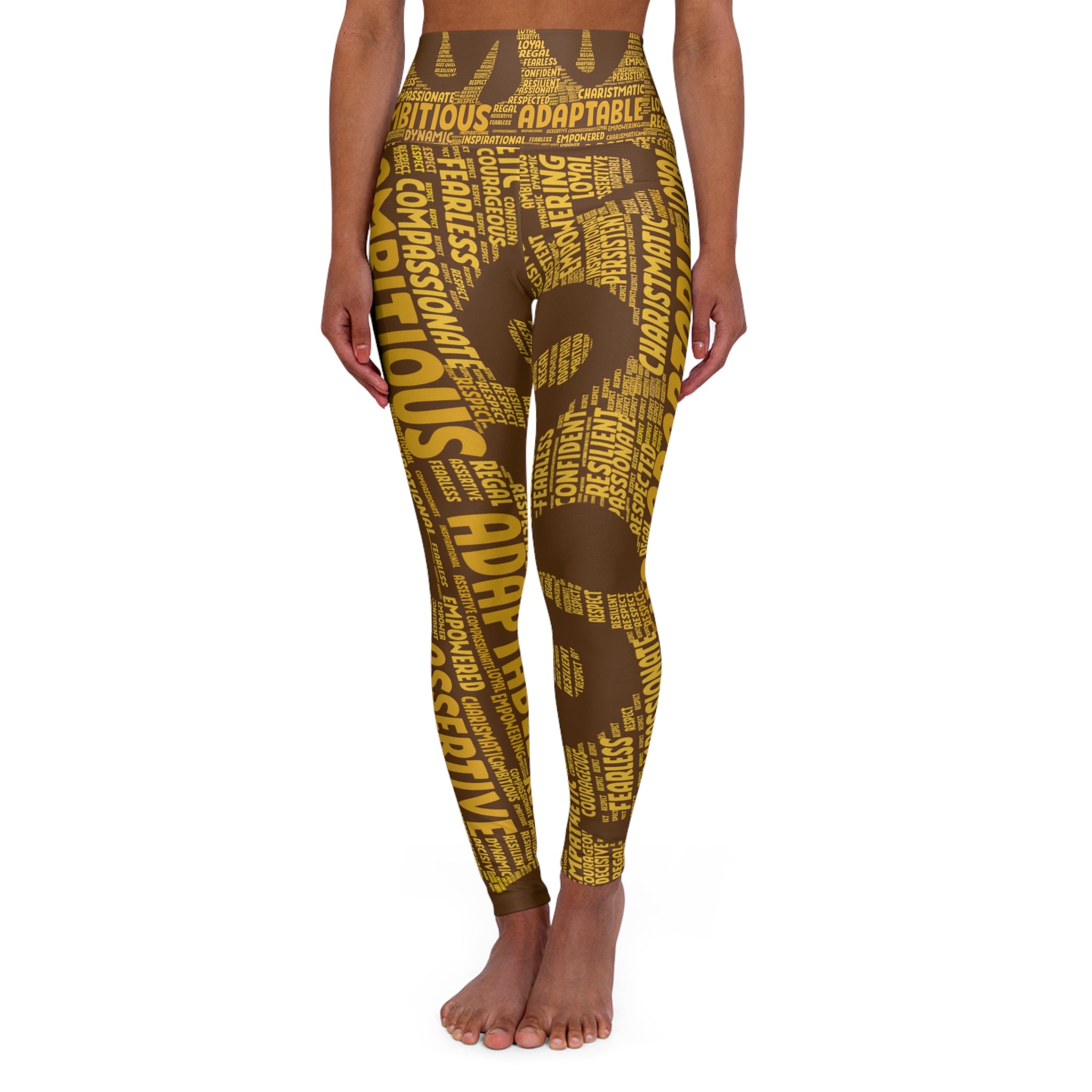 Empowering High Waisted Yoga Leggings - Motivational Activewear