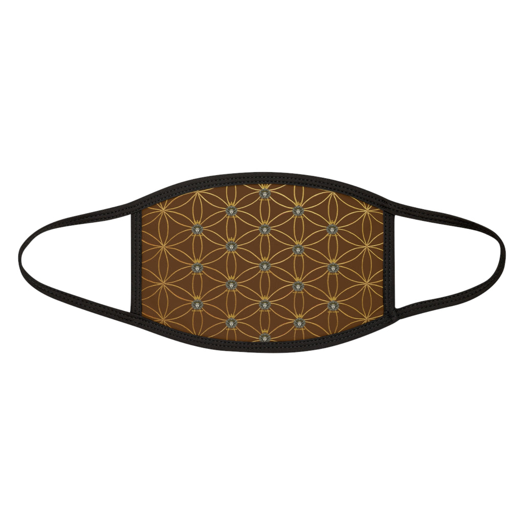 Bozz Queen Flower of Life Face Mask - Brown Light Grey & Gold Stylish Breathable Cloth Mask